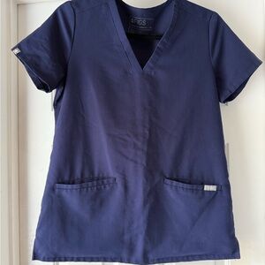 Figs Casma Navy Blue Scrub Top XS